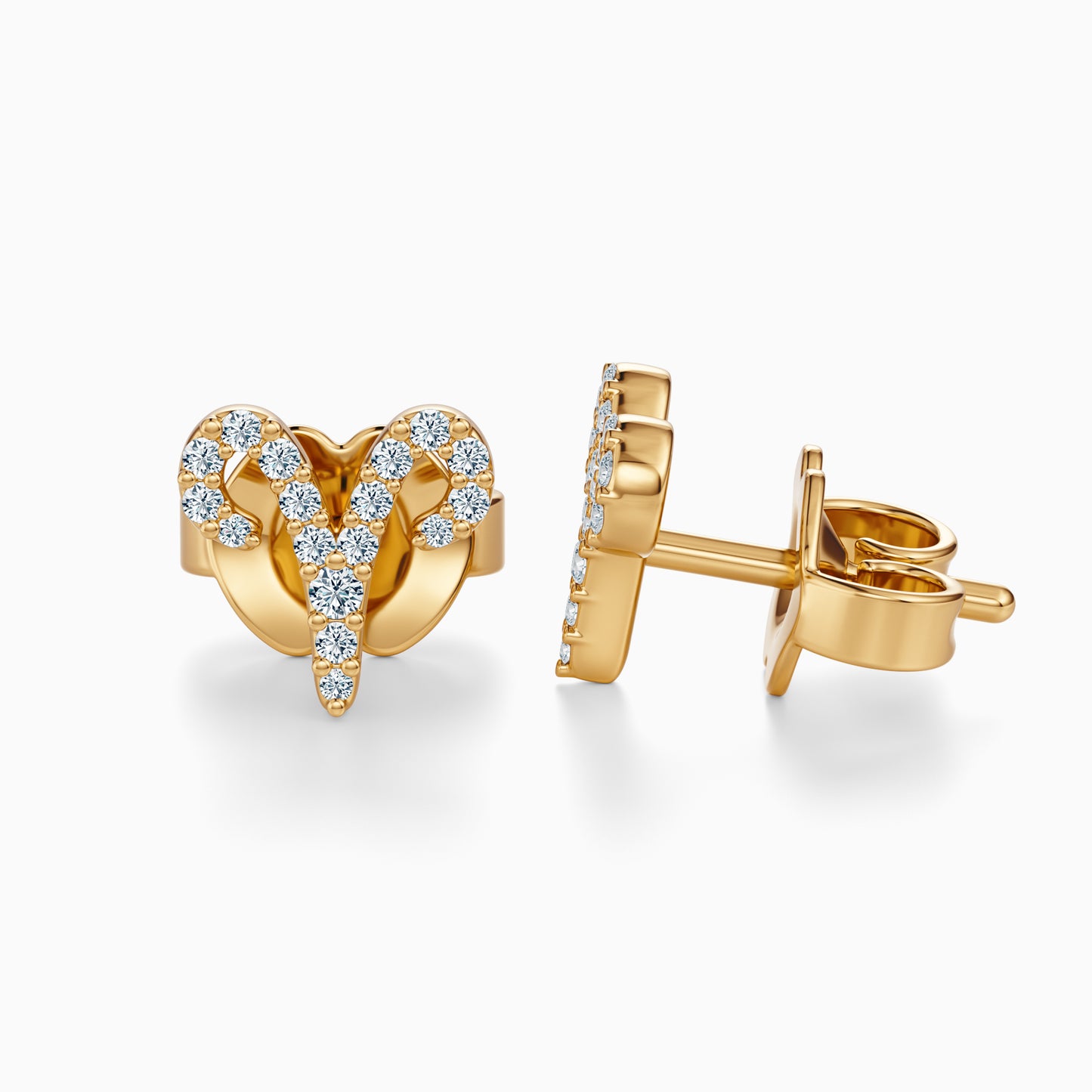 Diamond Aries Stud Earrings