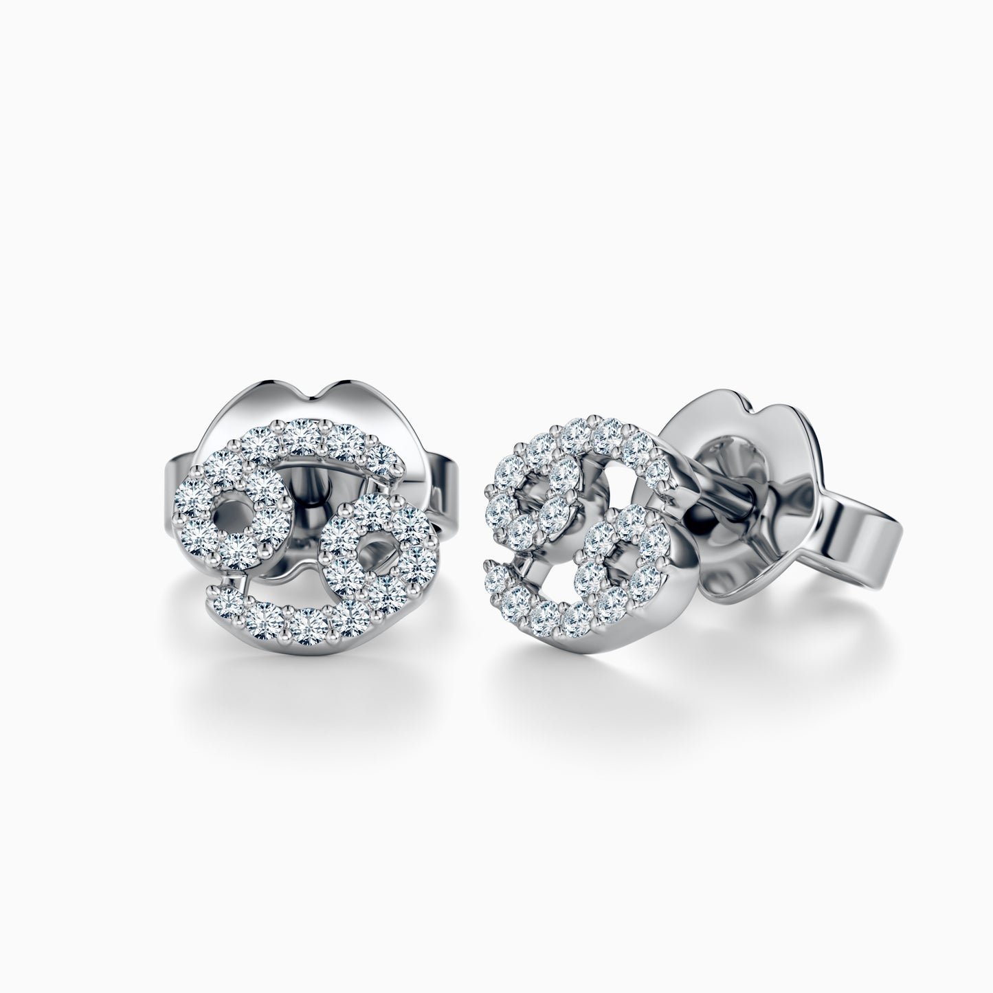 Diamond Cancer Stud Earrings