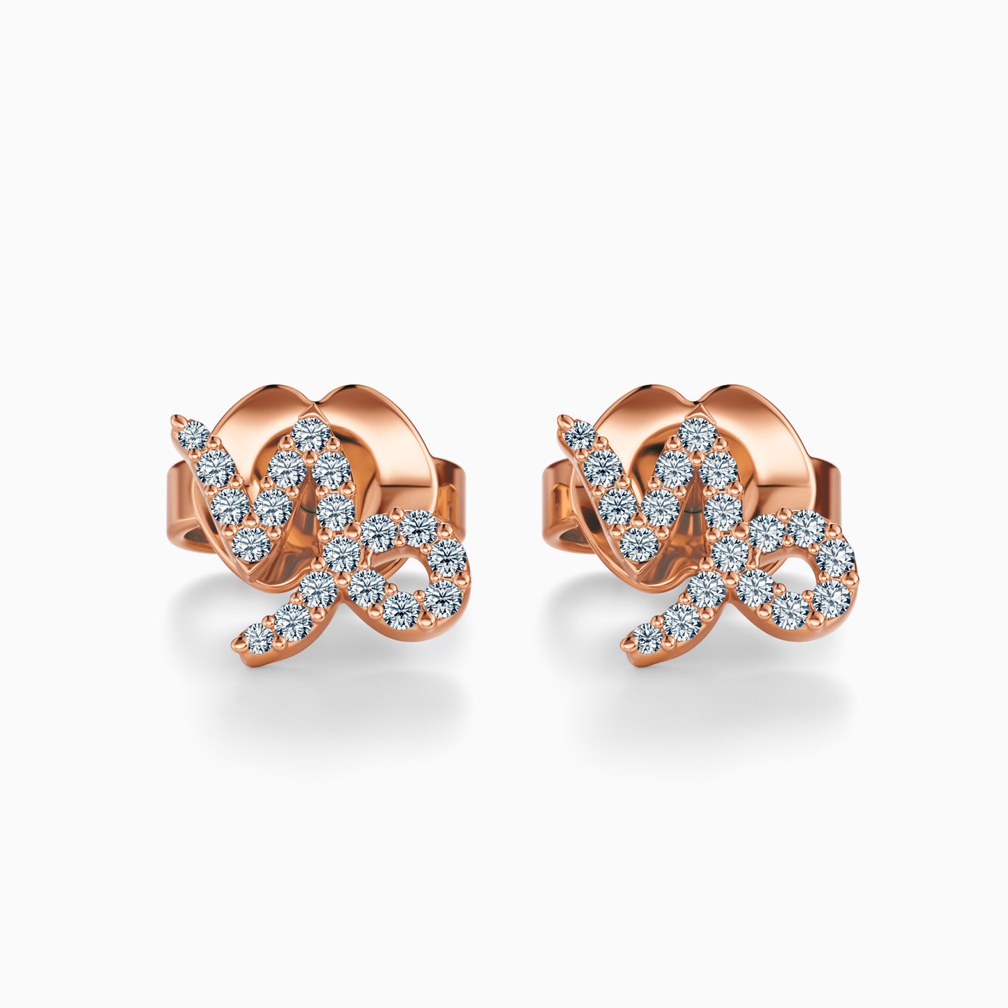 Diamond Capricorn Stud Earrings