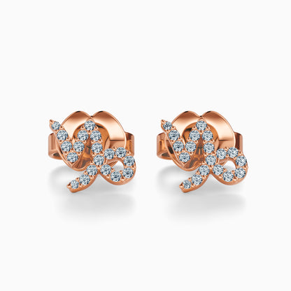 Diamond Capricorn Stud Earrings