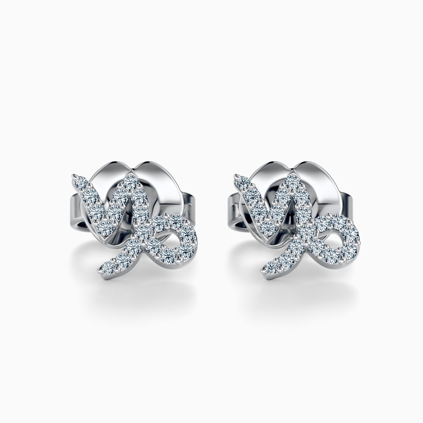 Diamond Capricorn Stud Earrings