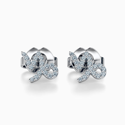 Diamond Capricorn Stud Earrings