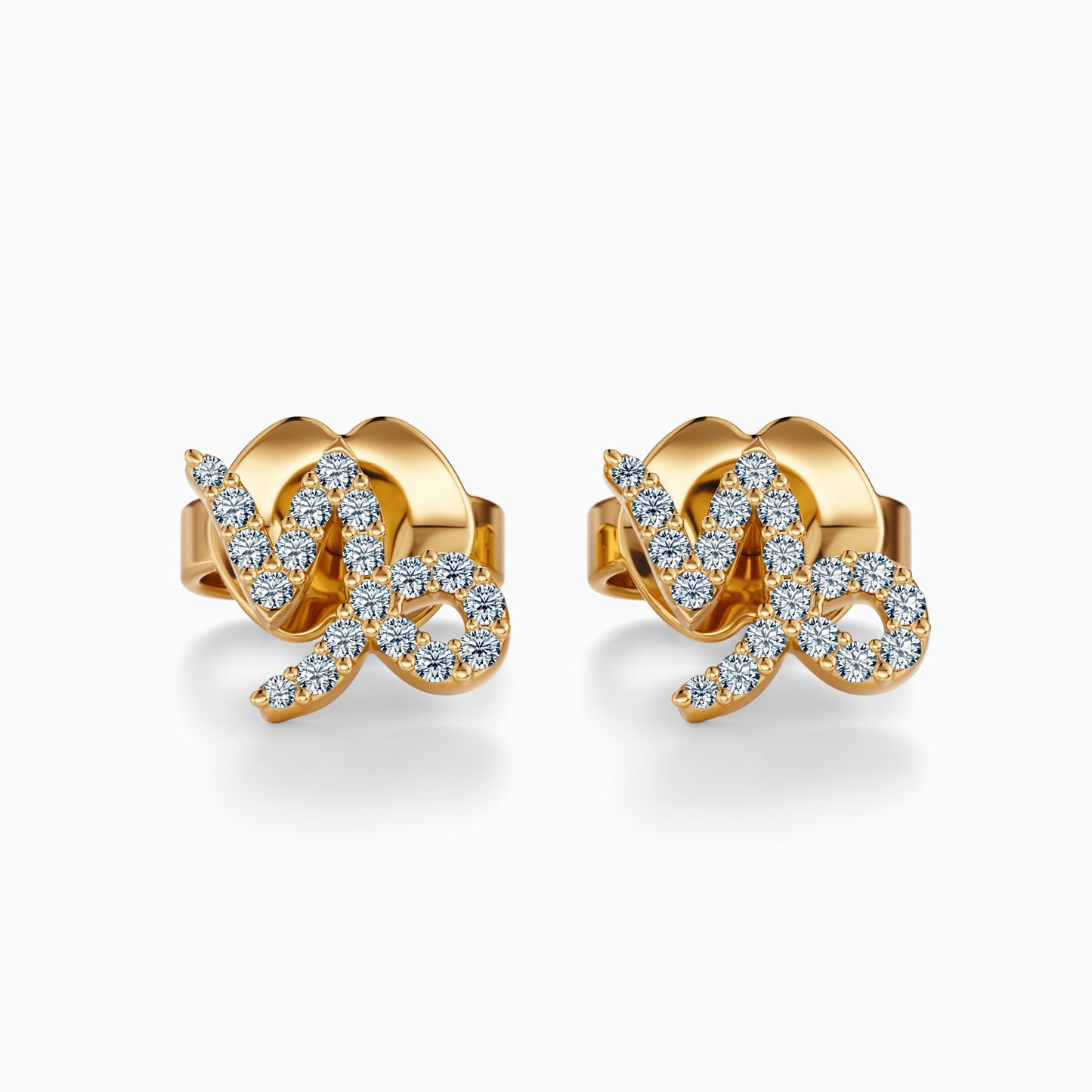 Diamond Capricorn Stud Earrings