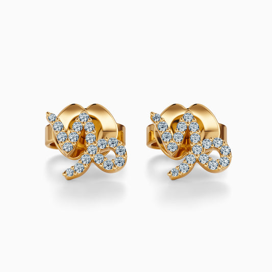 Diamond Capricorn Stud Earrings