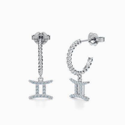 Diamond Gemini Dangle Earrings