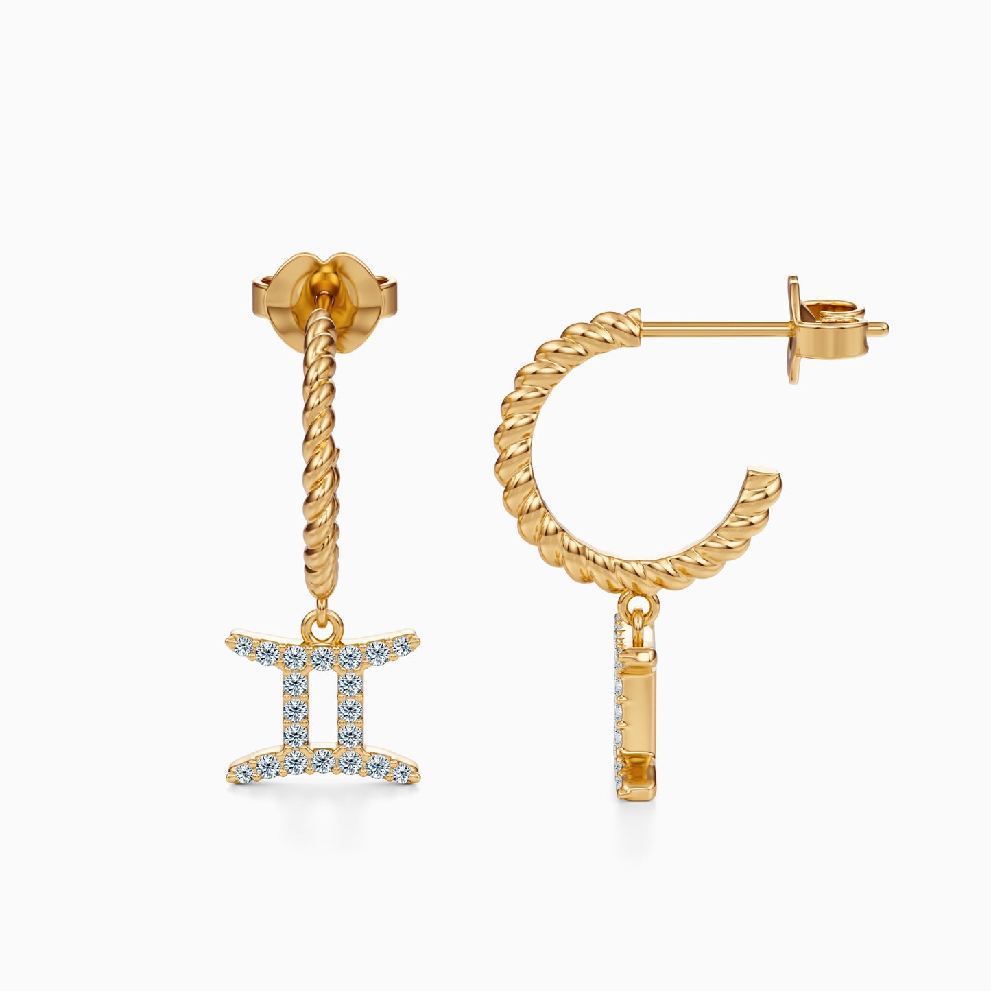 Diamond Gemini Dangle Earrings