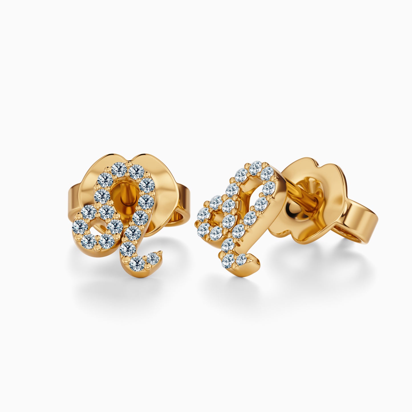 Diamond Leo Stud Earrings