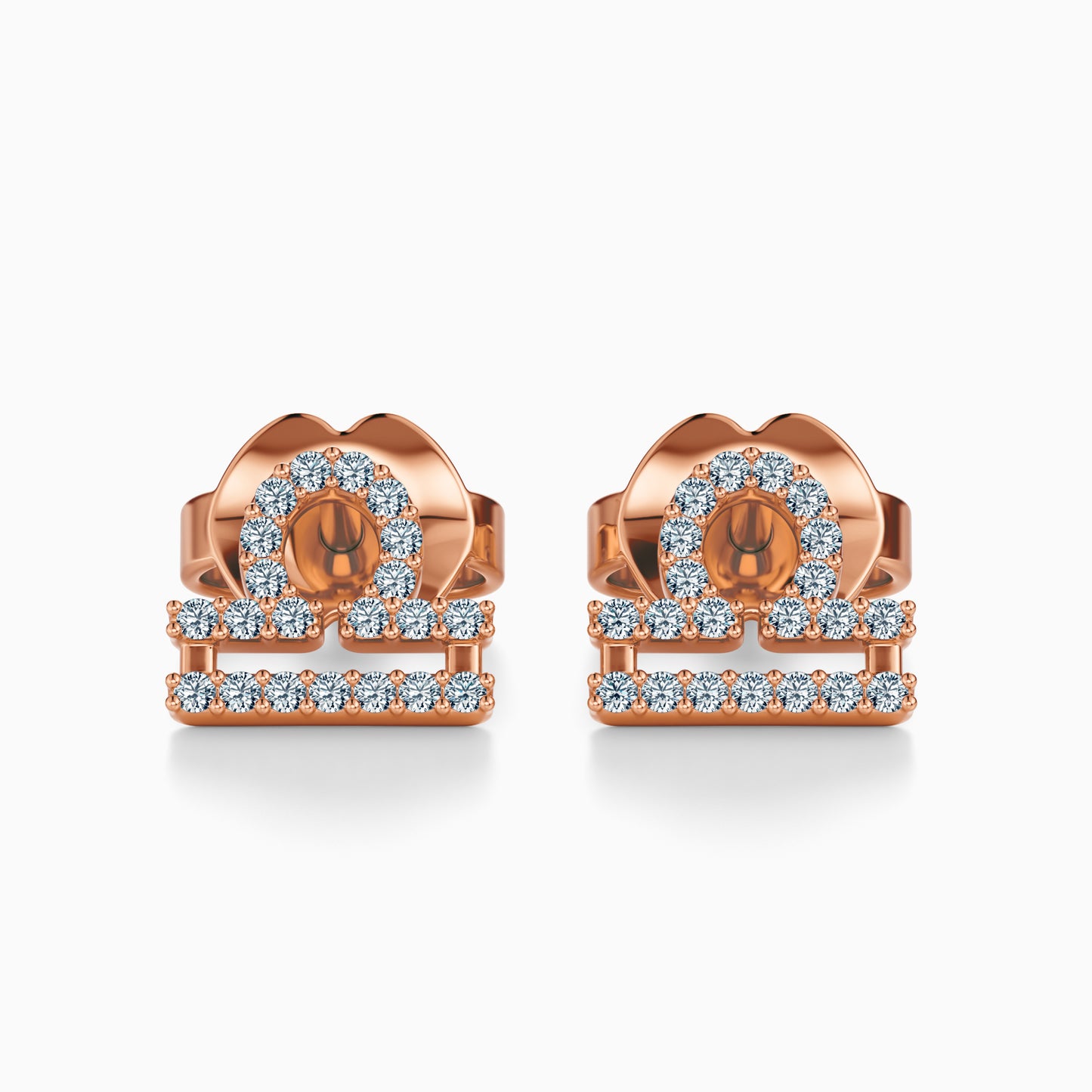 Diamond Libra Stud Earrings