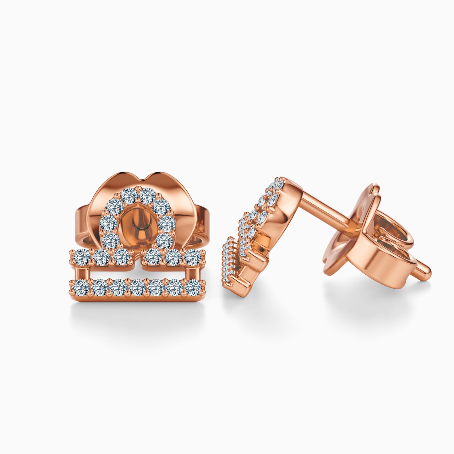 Diamond Libra Stud Earrings