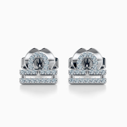 Diamond Libra Stud Earrings