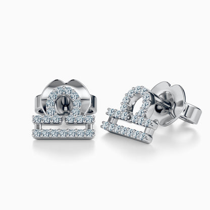 Diamond Libra Stud Earrings