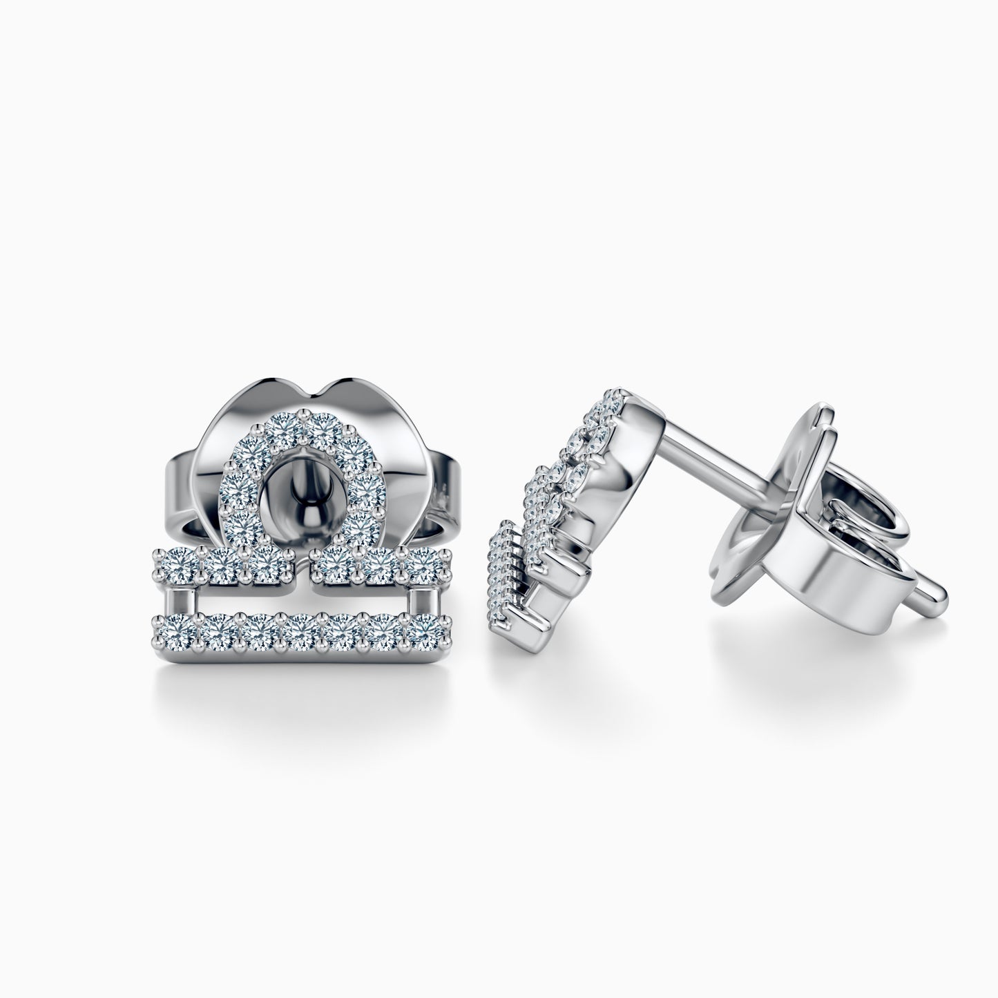 Diamond Libra Stud Earrings