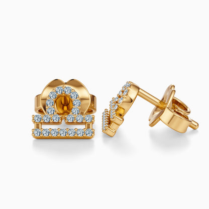Diamond Libra Stud Earrings