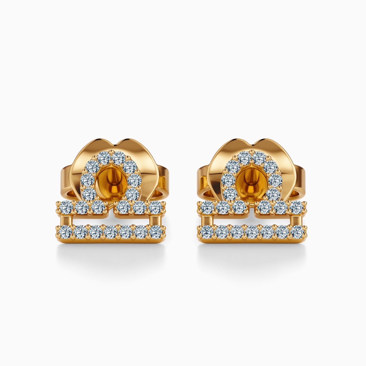 Diamond Libra Stud Earrings