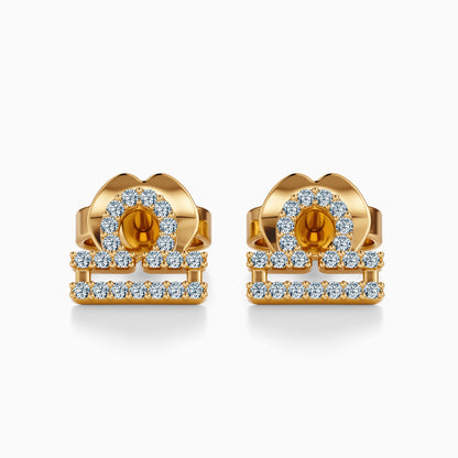 Diamond Libra Stud Earrings