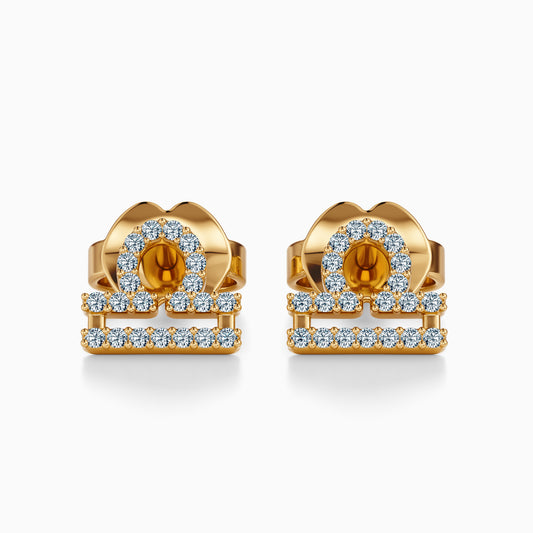 Diamond Libra Stud Earrings