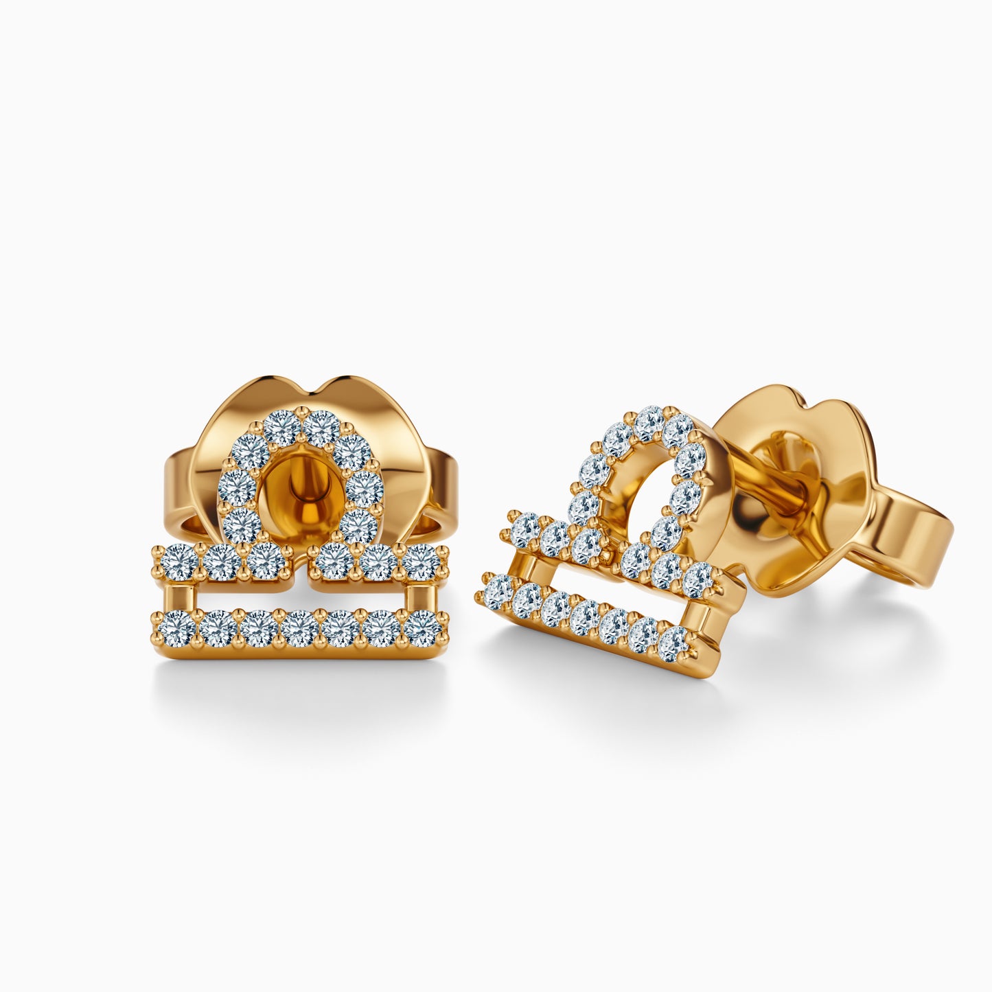 Diamond Libra Stud Earrings