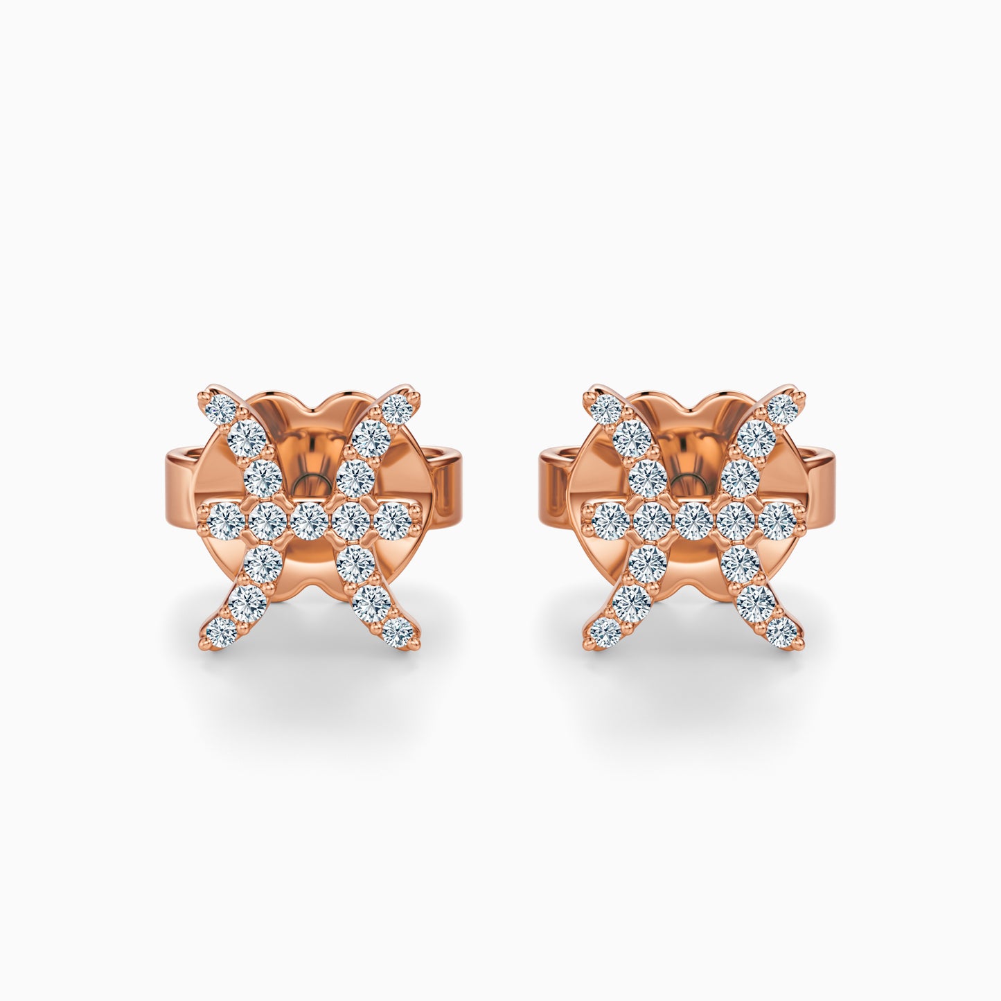Diamond Pisces Stud Earrings