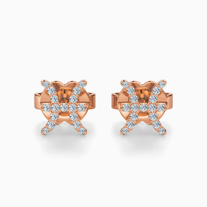 Diamond Pisces Stud Earrings