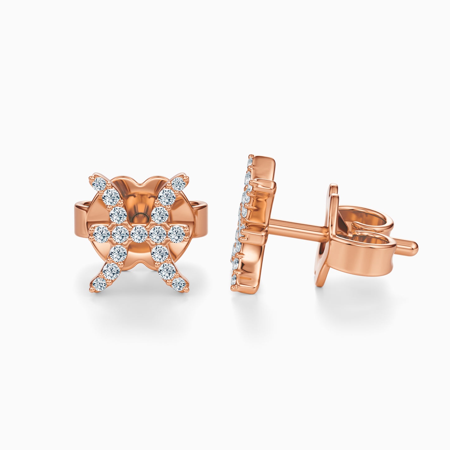 Diamond Pisces Stud Earrings