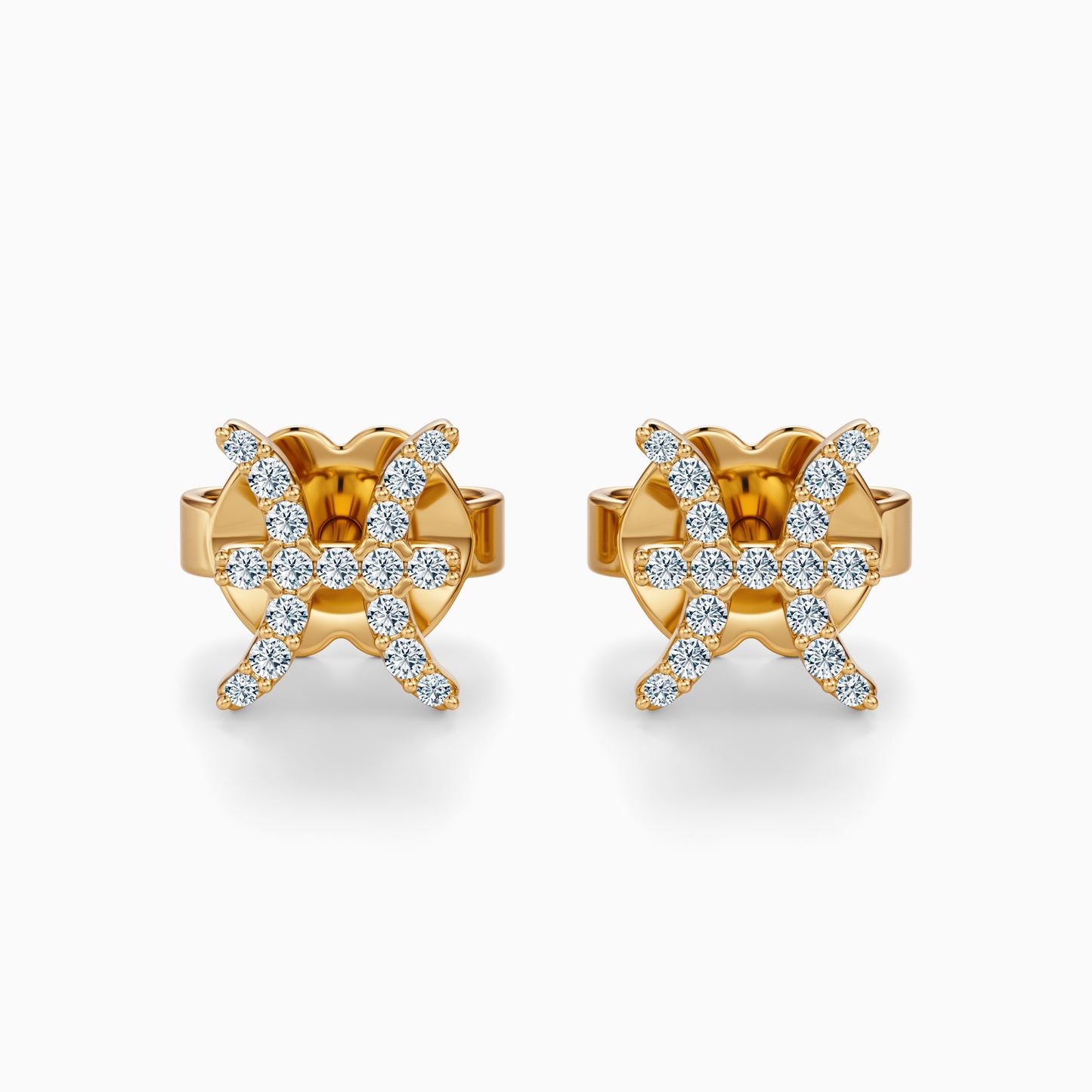 Diamond Pisces Stud Earrings