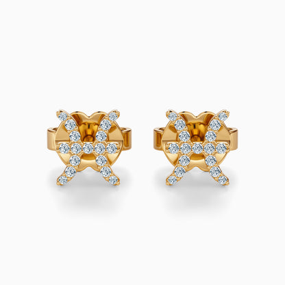 Diamond Pisces Stud Earrings