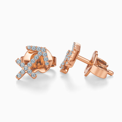 Diamond Sagittarius Stud Earrings