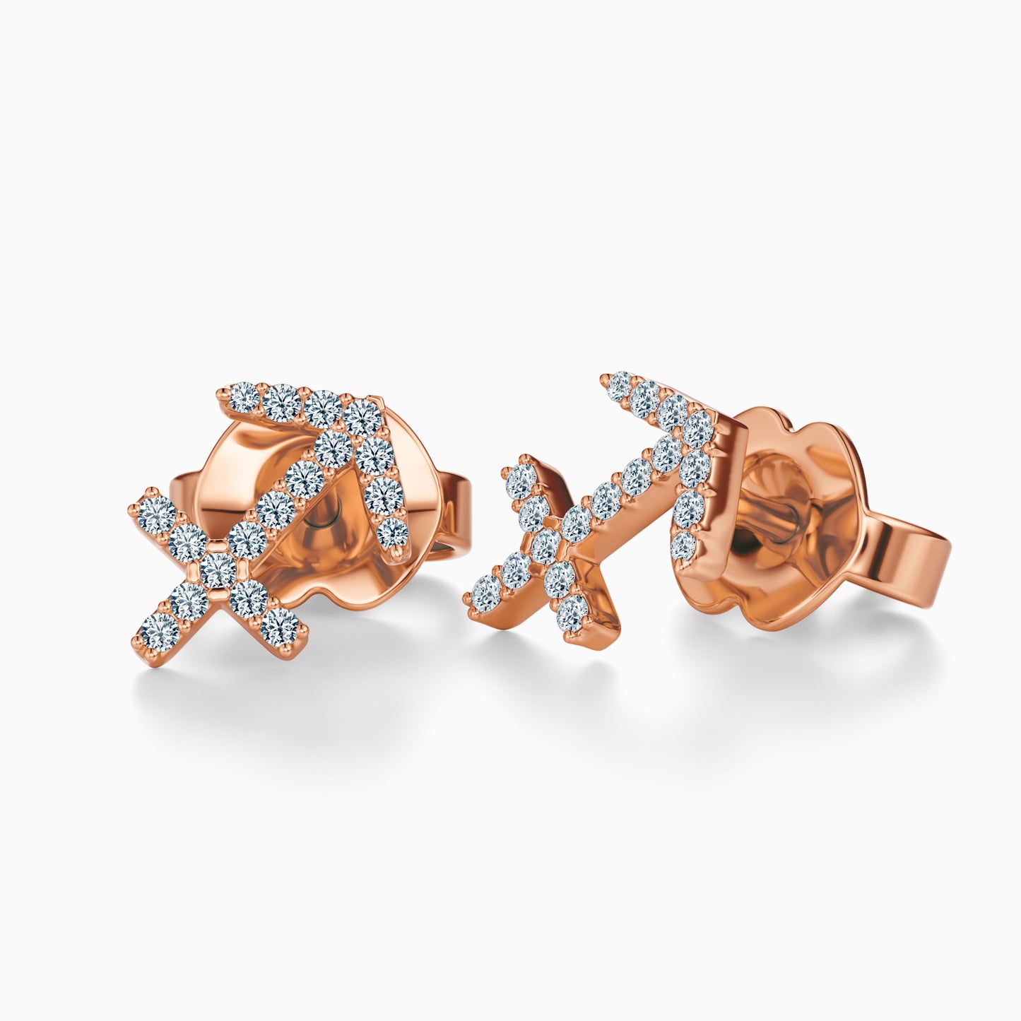 Diamond Sagittarius Stud Earrings