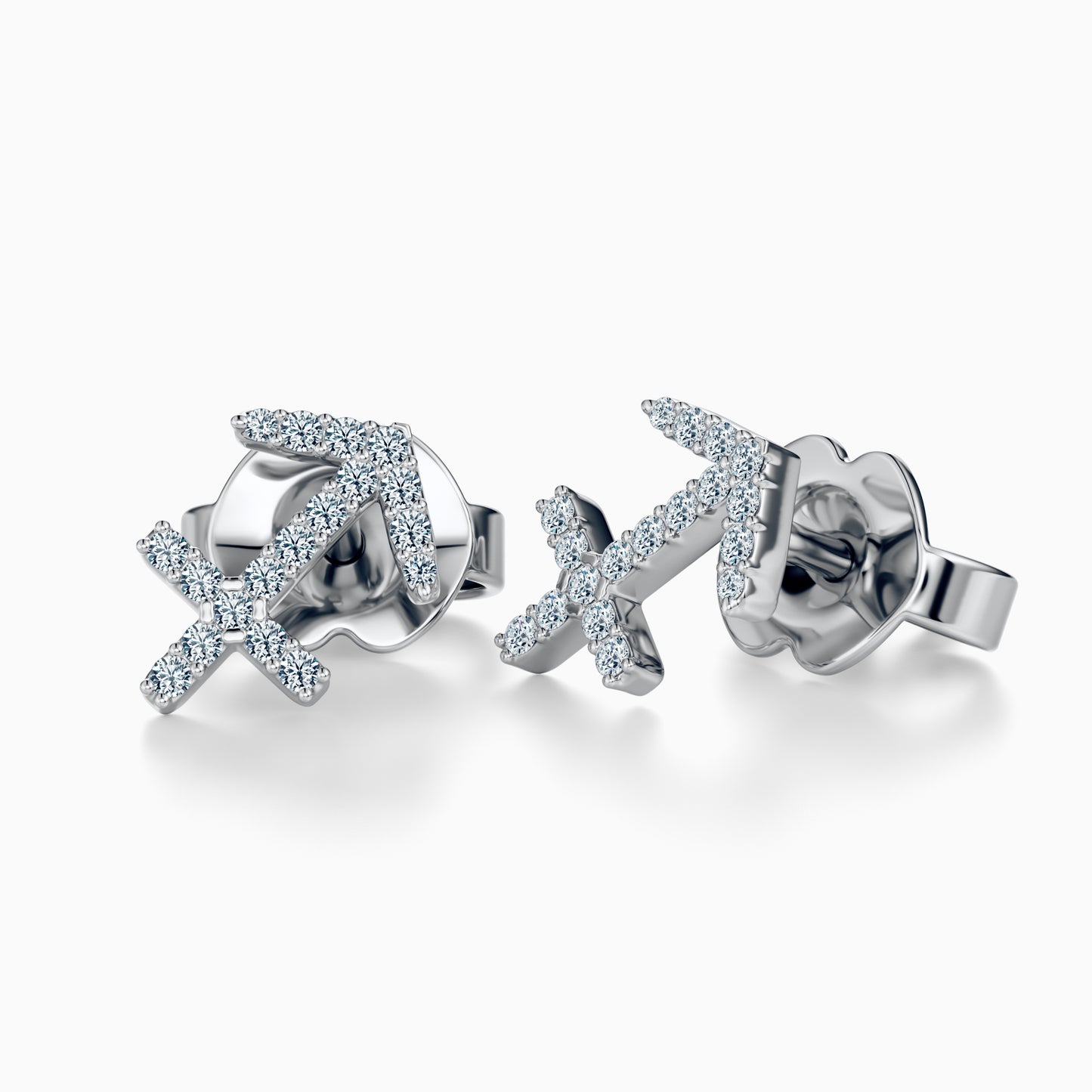 Diamond Sagittarius Stud Earrings