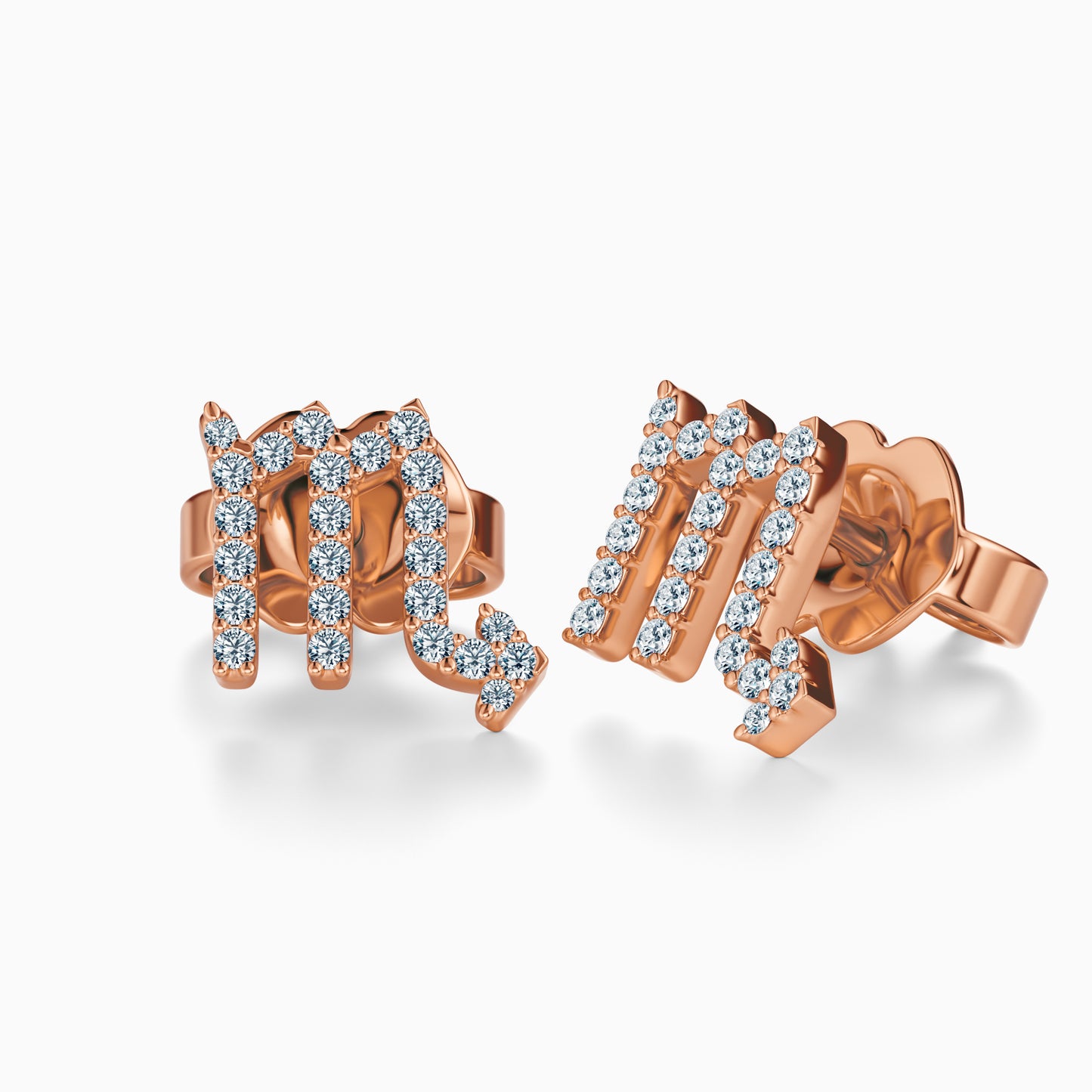 Diamond Scorpio Stud Earrings