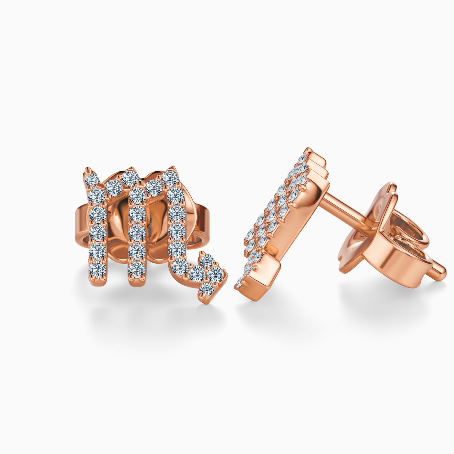Diamond Scorpio Stud Earrings