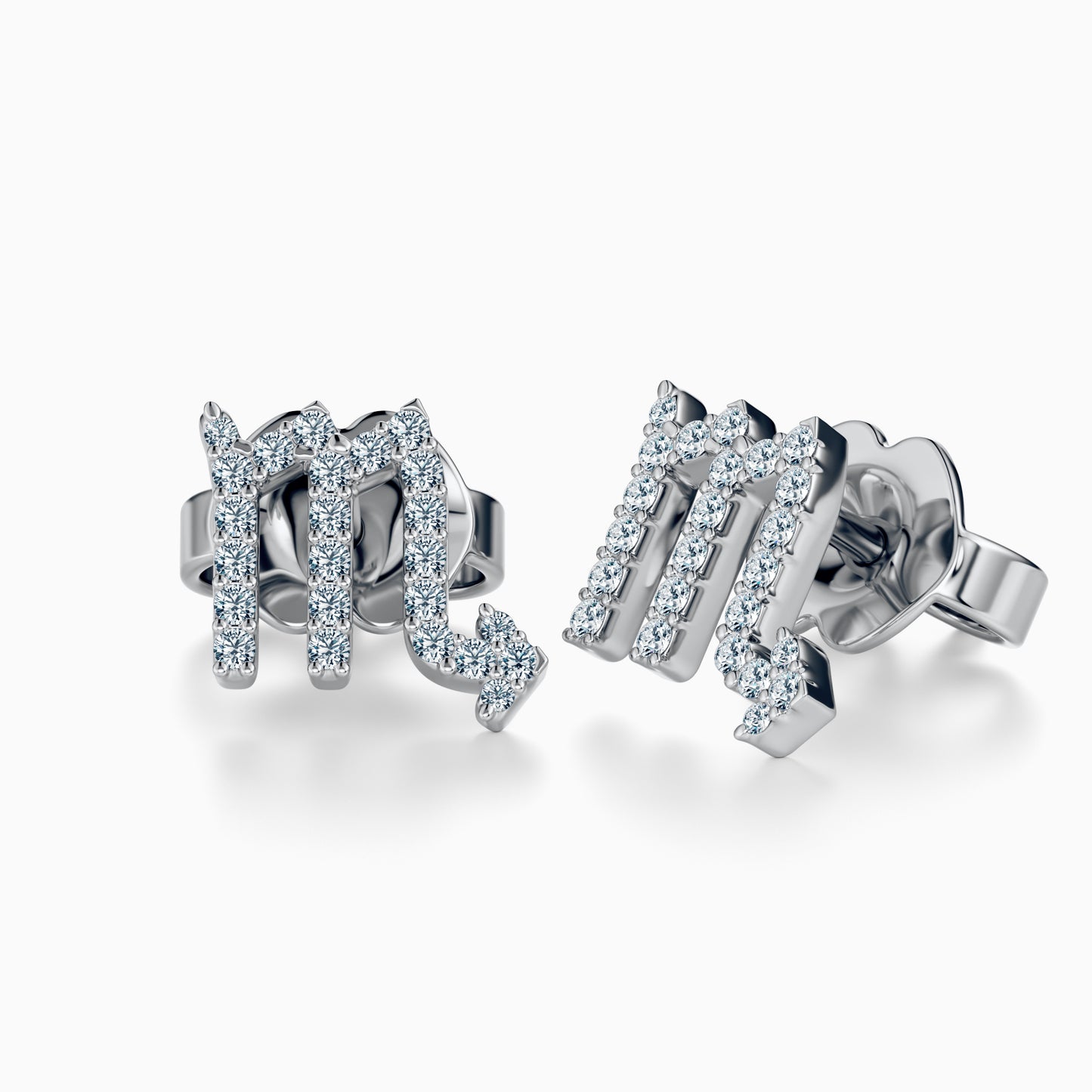 Diamond Scorpio Stud Earrings