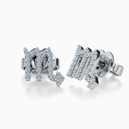 Diamond Scorpio Stud Earrings