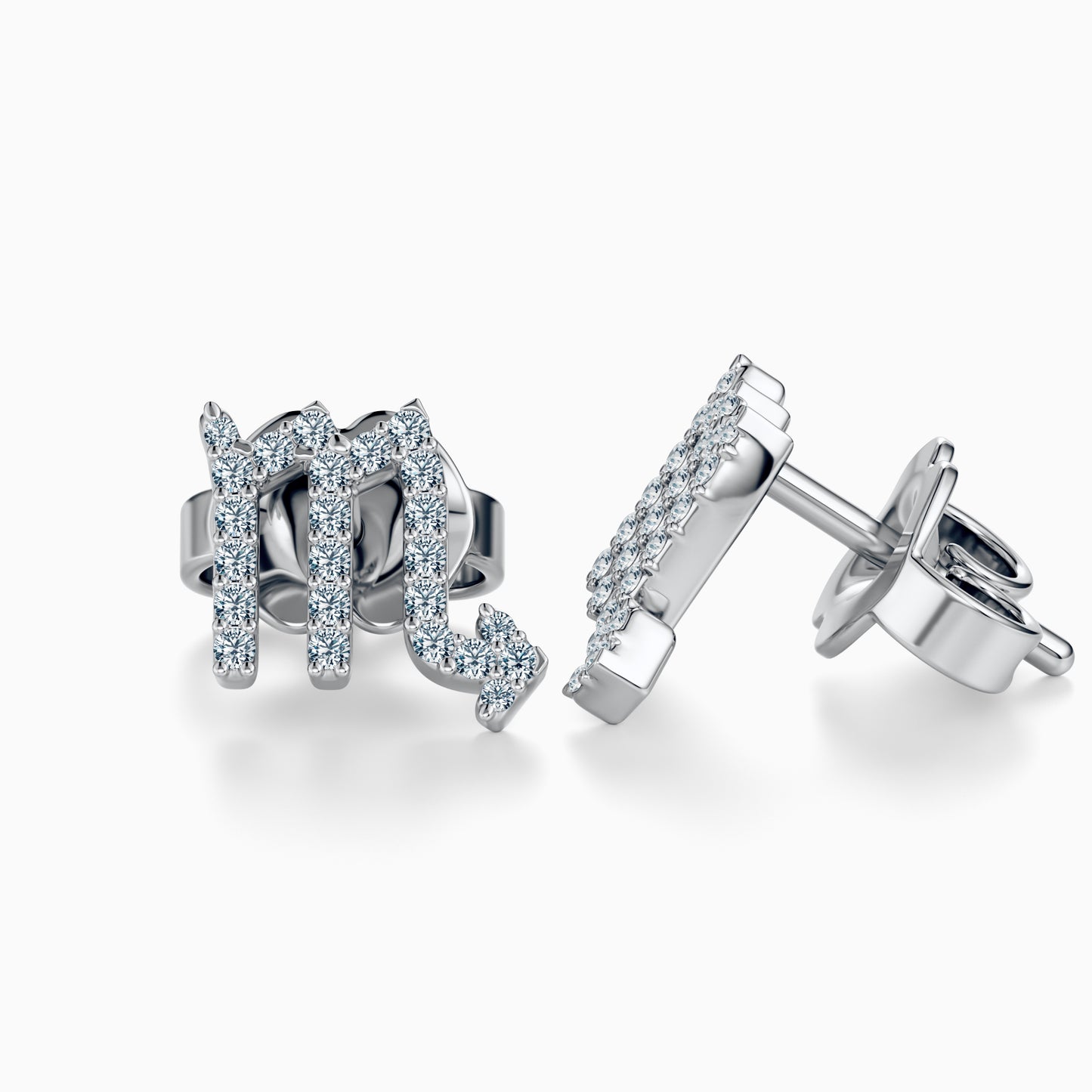 Diamond Scorpio Stud Earrings