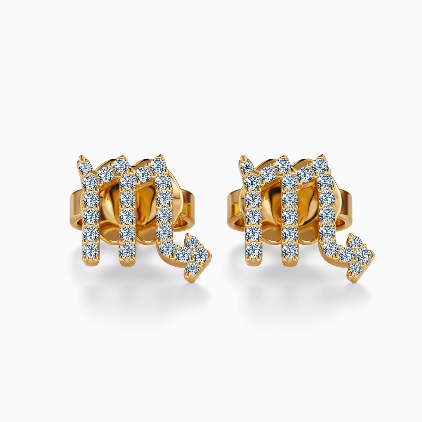Diamond Scorpio Stud Earrings
