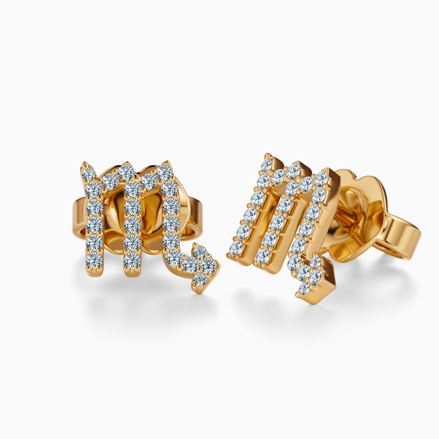 Diamond Scorpio Stud Earrings