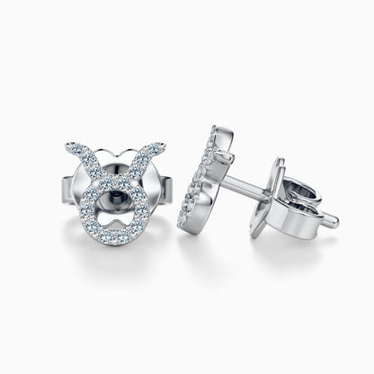 Diamond Taurus Stud Earrings