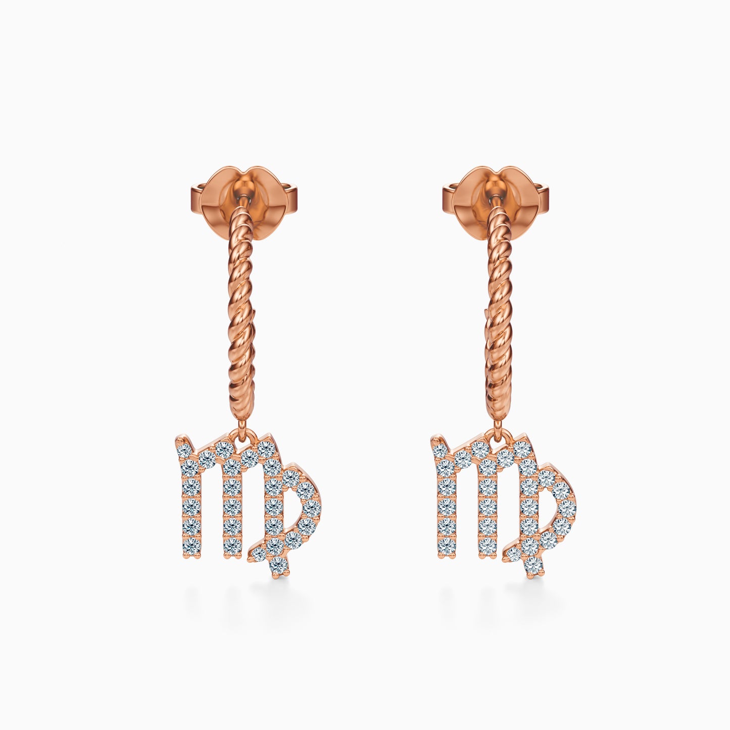 Diamond Virgo Dangle Earrings