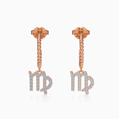Diamond Virgo Dangle Earrings