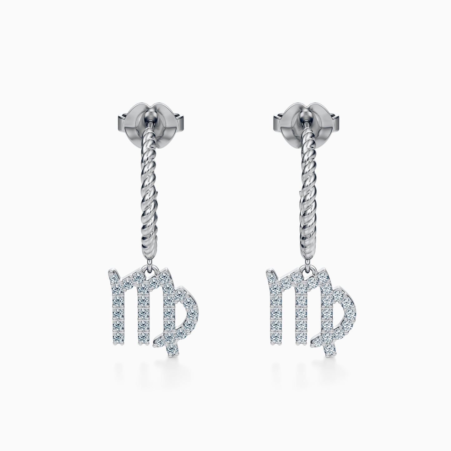Diamond Virgo Dangle Earrings
