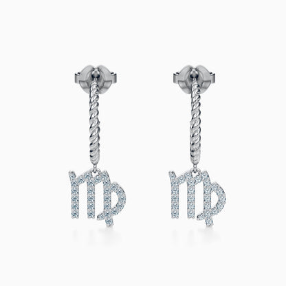 Diamond Virgo Dangle Earrings