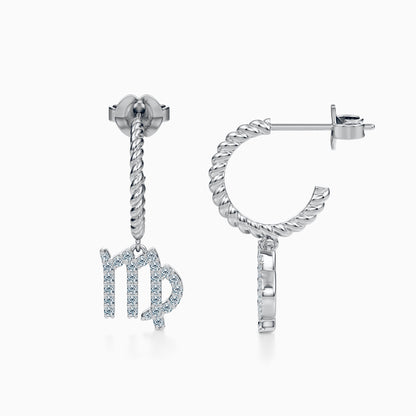 Diamond Virgo Dangle Earrings