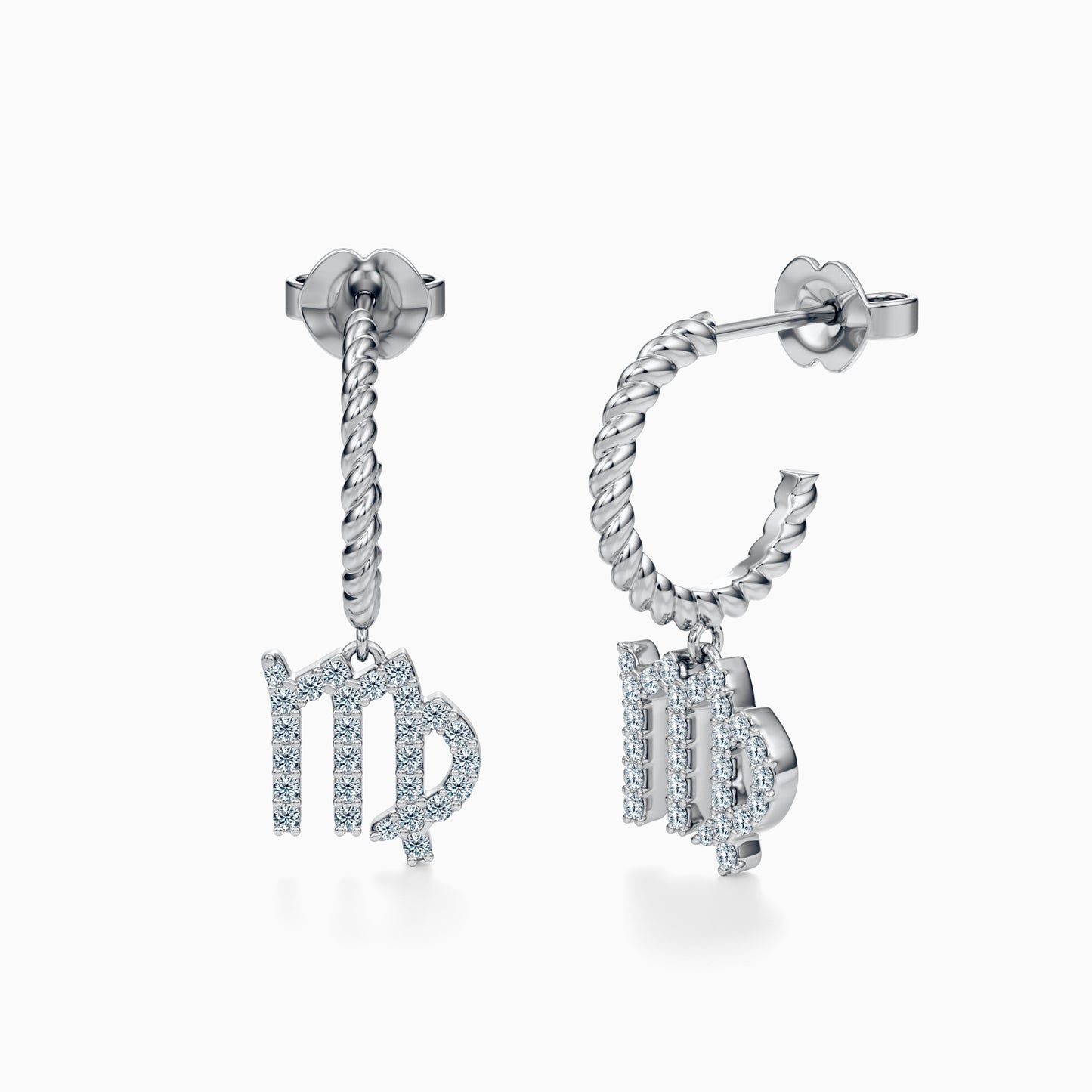 Diamond Virgo Dangle Earrings