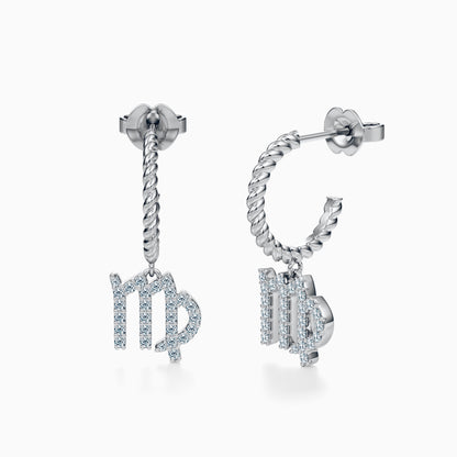 Diamond Virgo Dangle Earrings