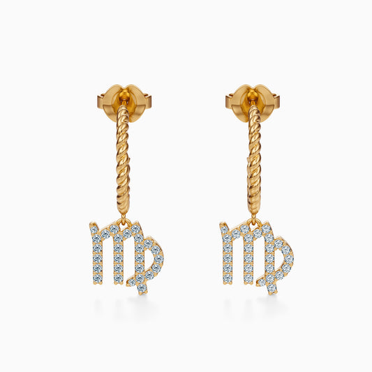 Diamond Virgo Dangle Earrings