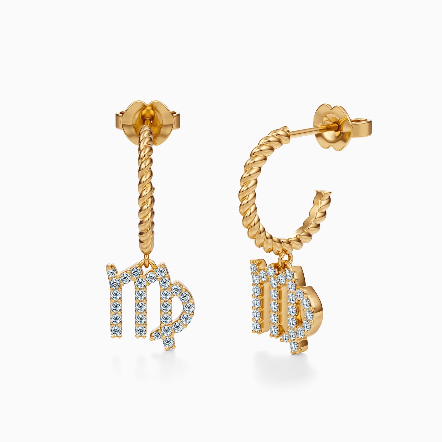 Diamond Virgo Dangle Earrings