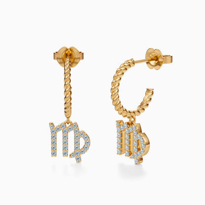 Diamond Virgo Dangle Earrings