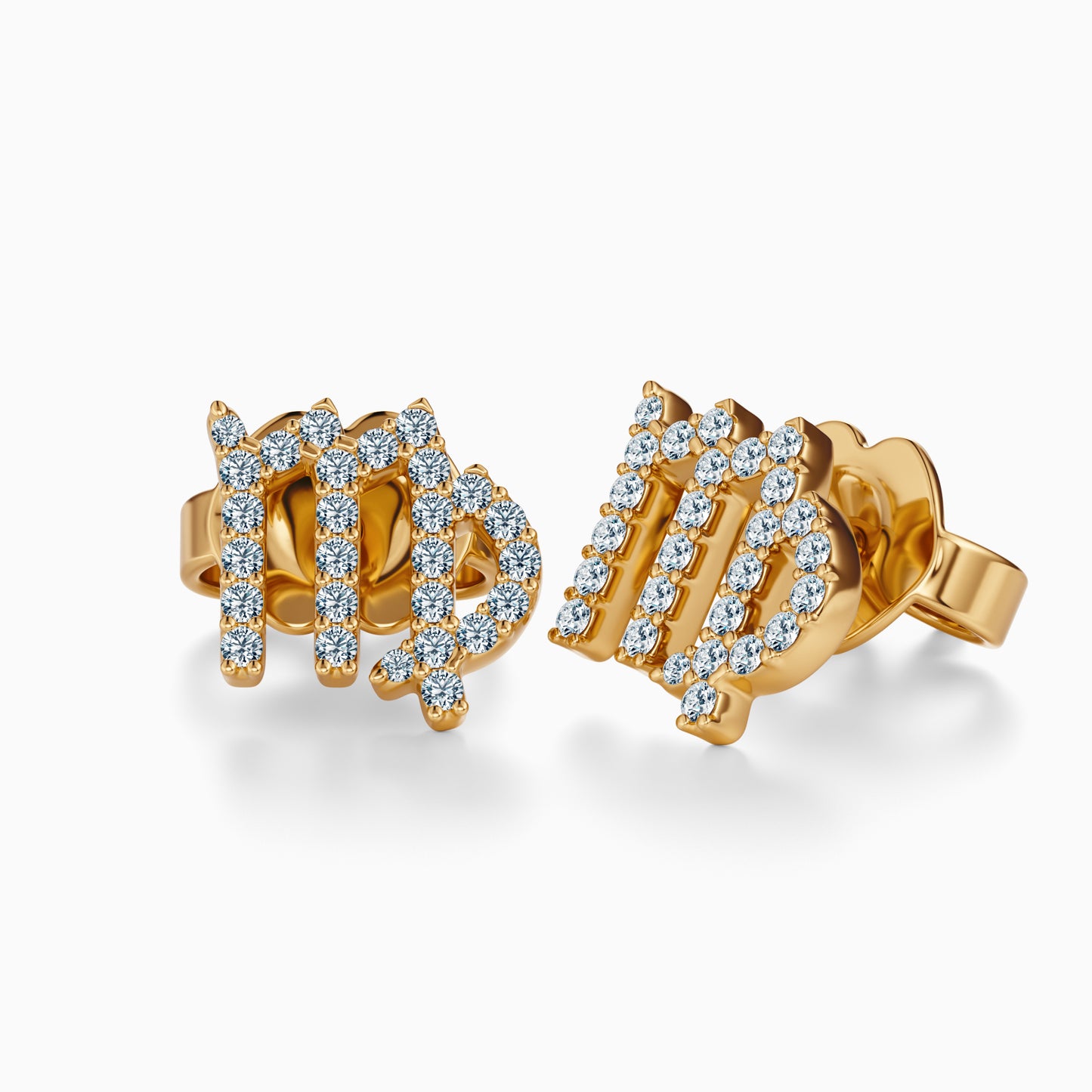 Diamond Virgo Stud Earrings