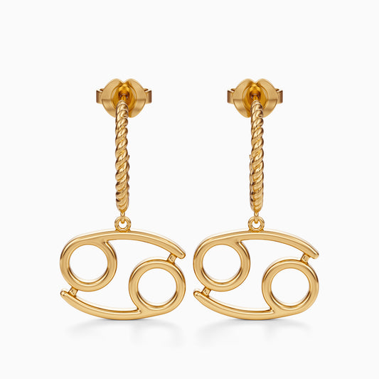 Large Cancer Dangle Earrings