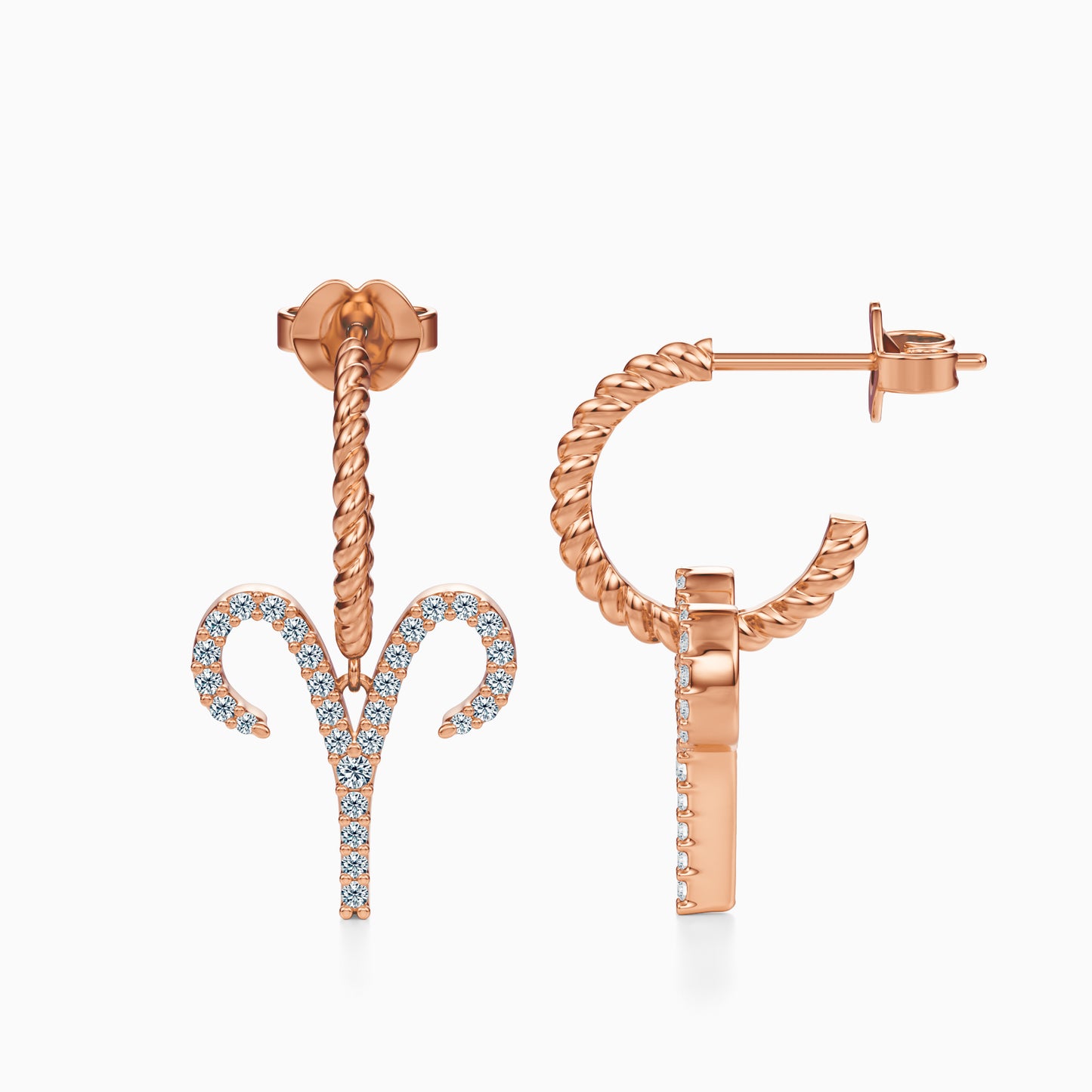 Large Diamond Aries Dangle Earrings